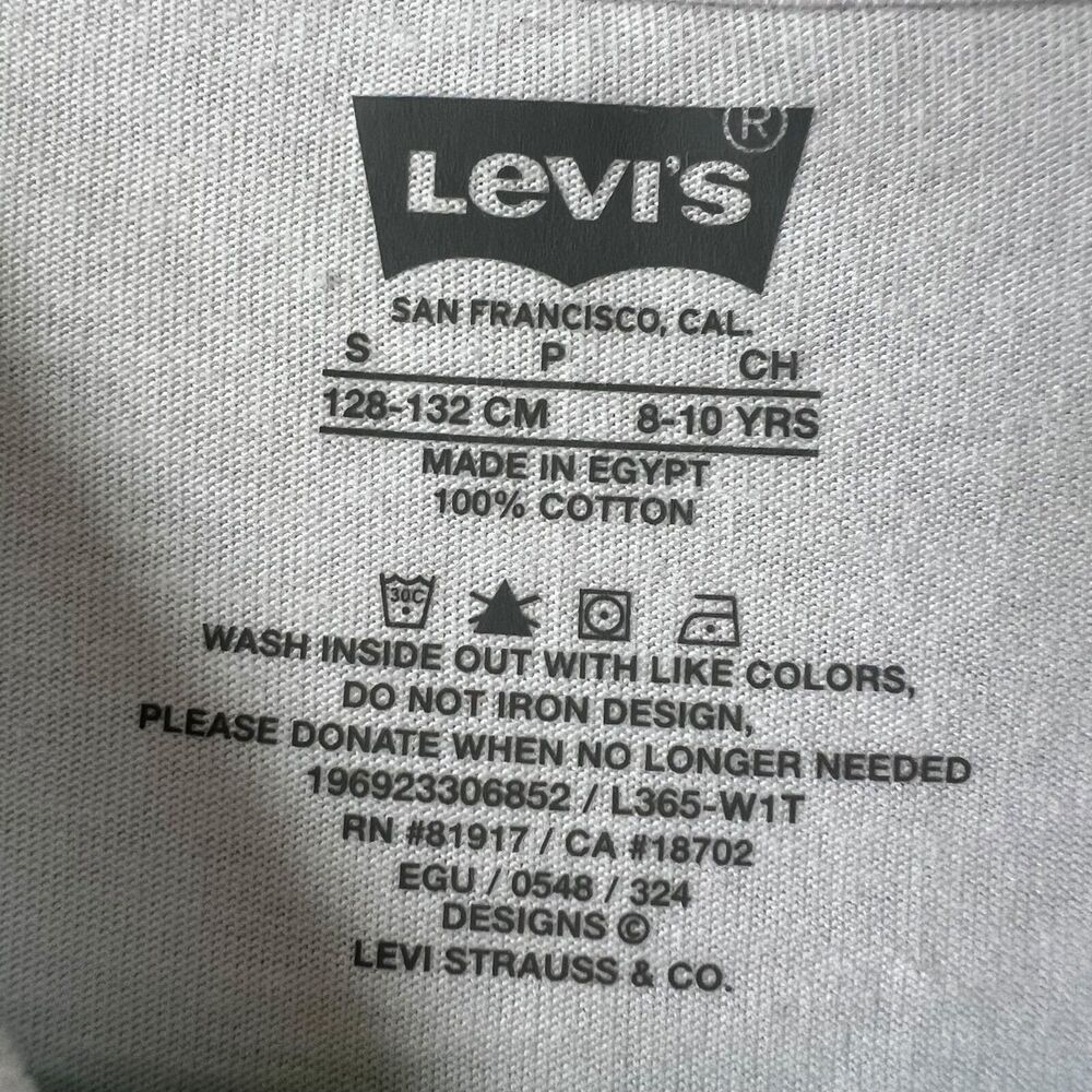 Levi's Youth Boys Sz. Small Long Sleeve Graphic Print Logo T-Shirt White 8-10yrs - Picture 3 of 7